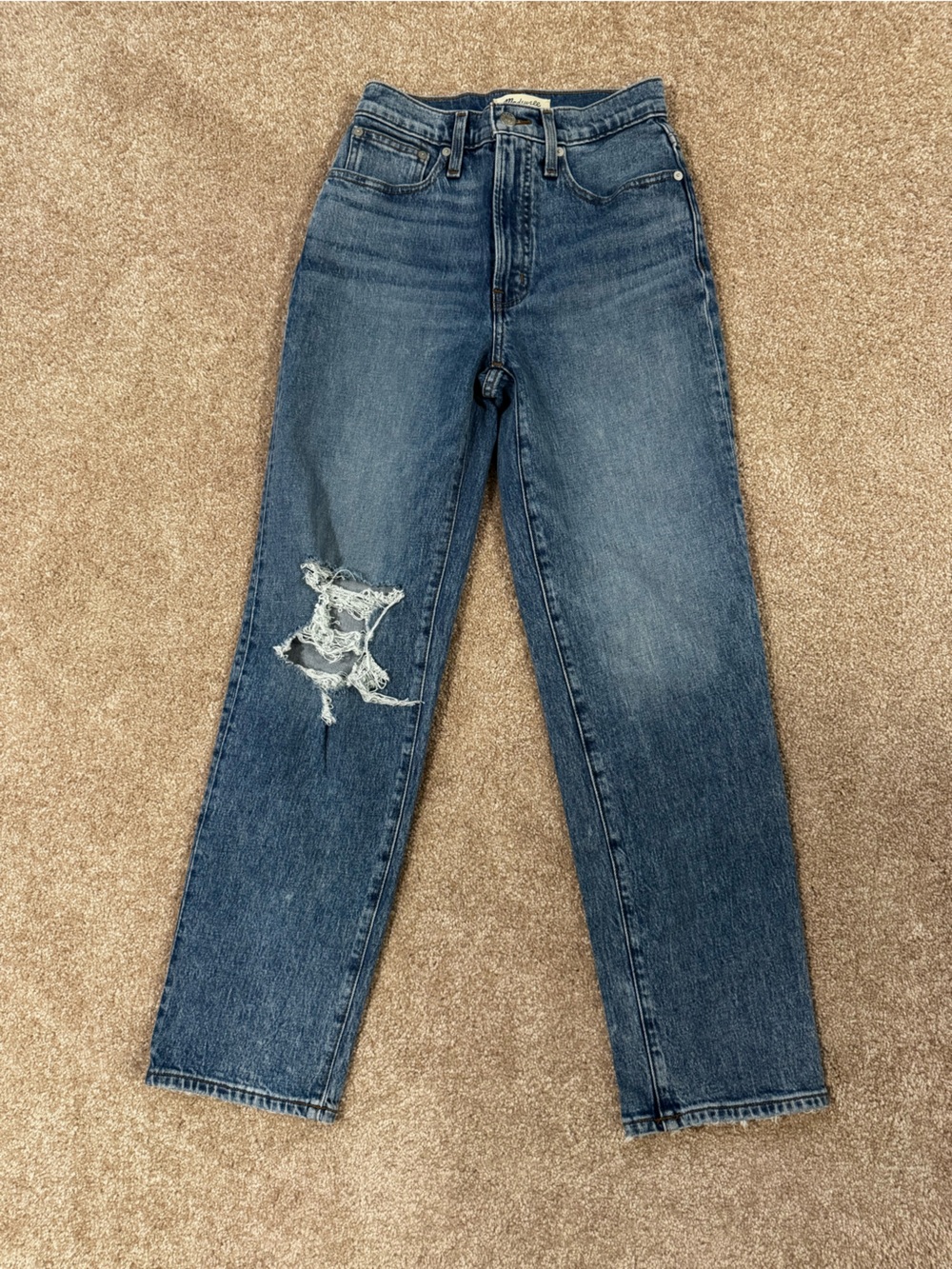 Madewell High-Rise Distressed Blue Jeans